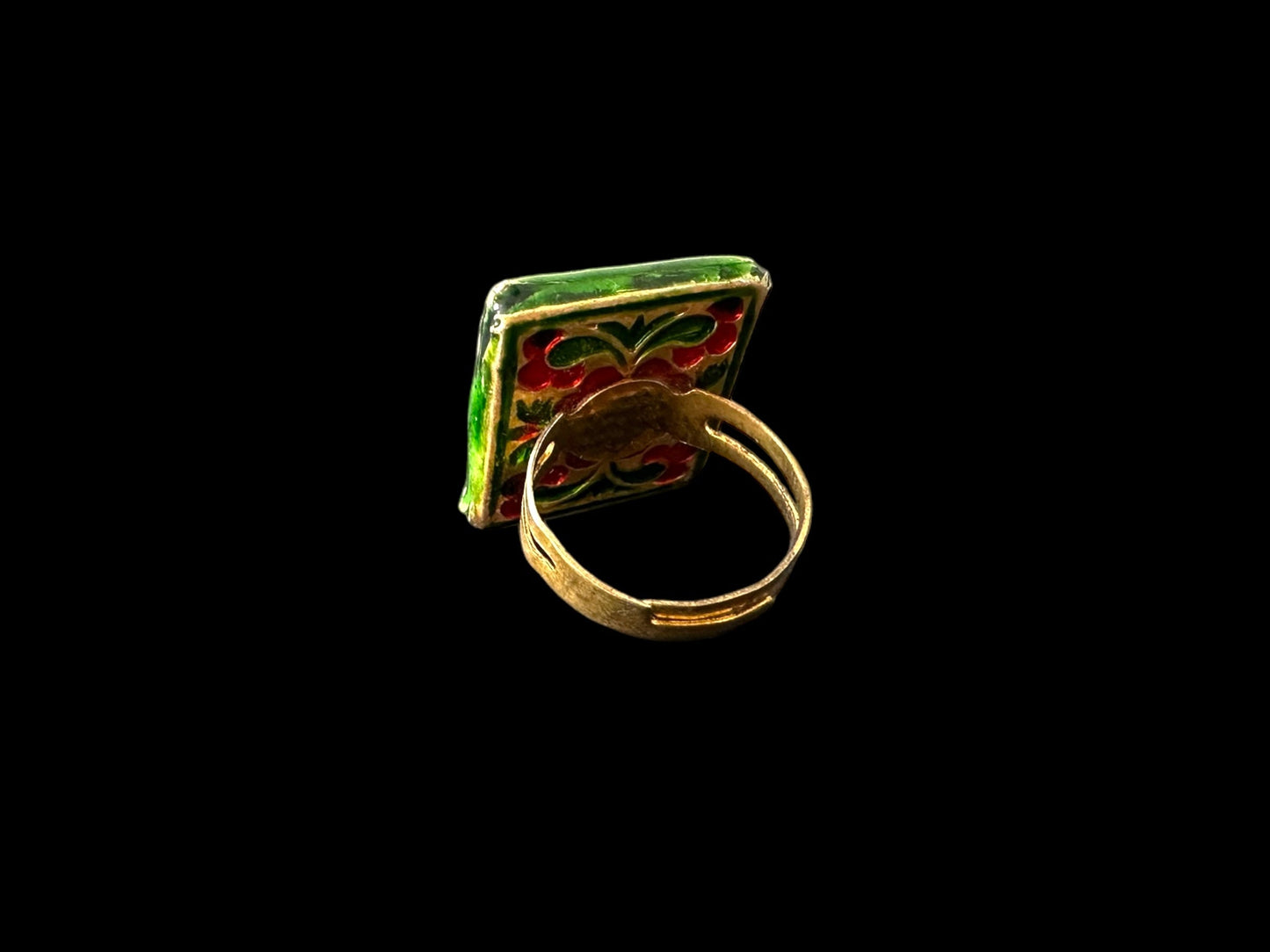 DJR121 Kundan meenakari ring ( READY TO SHIP )