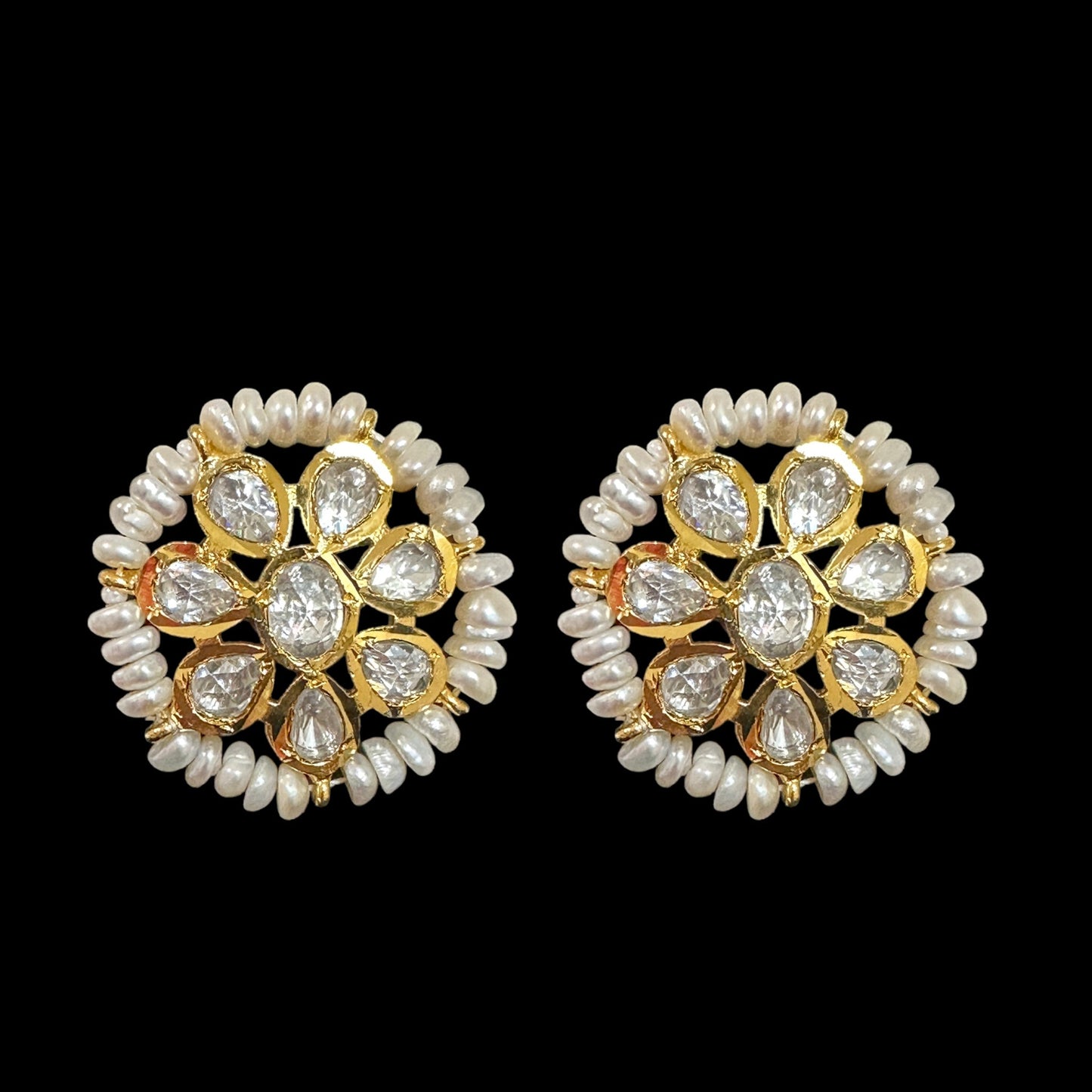 ET206 Gold plated studs in moissanite ( READY TO SHIP )