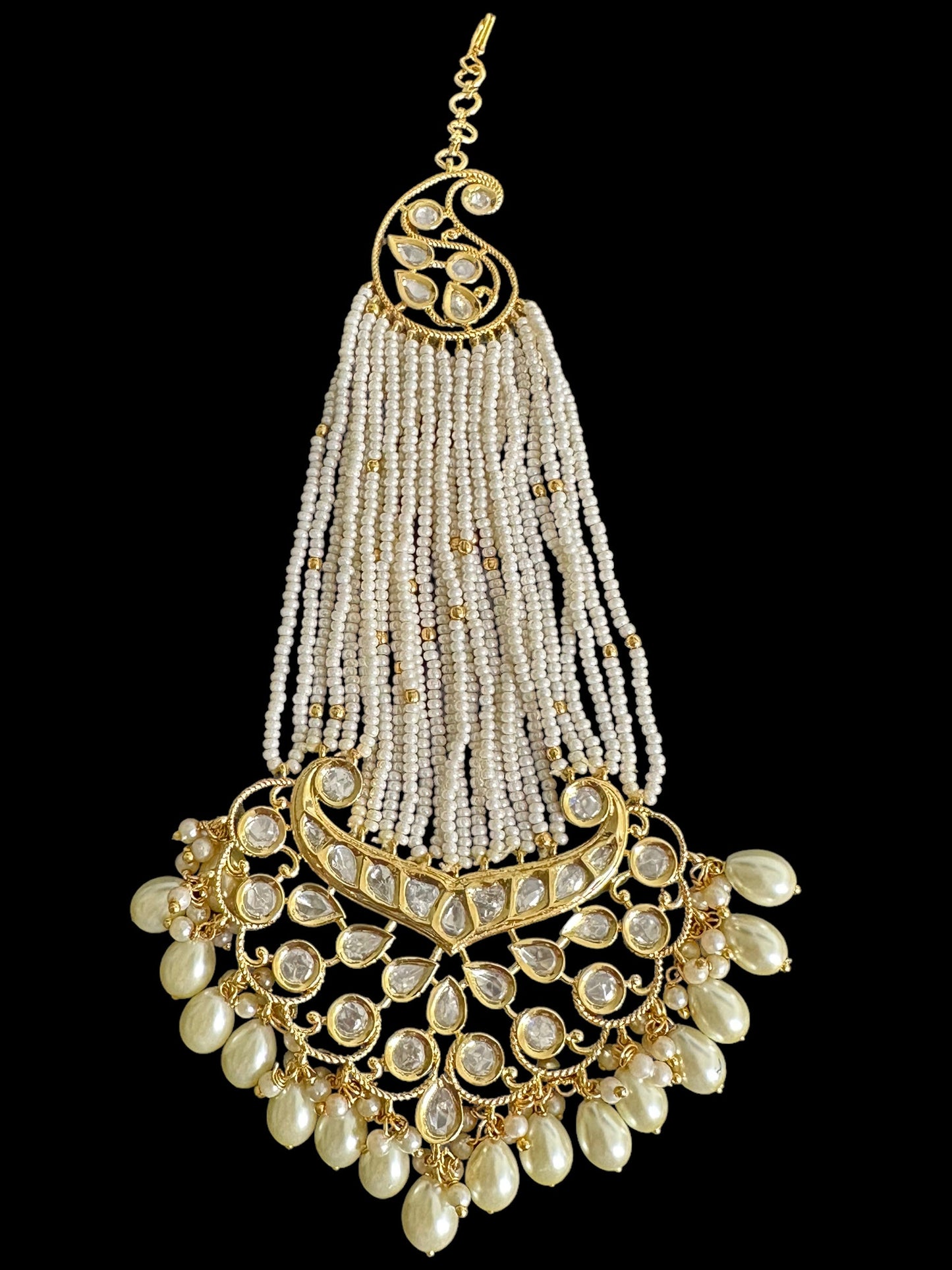 DJHR88 Gold plated high quality Polki jhoomar ( READY TO SHIP )