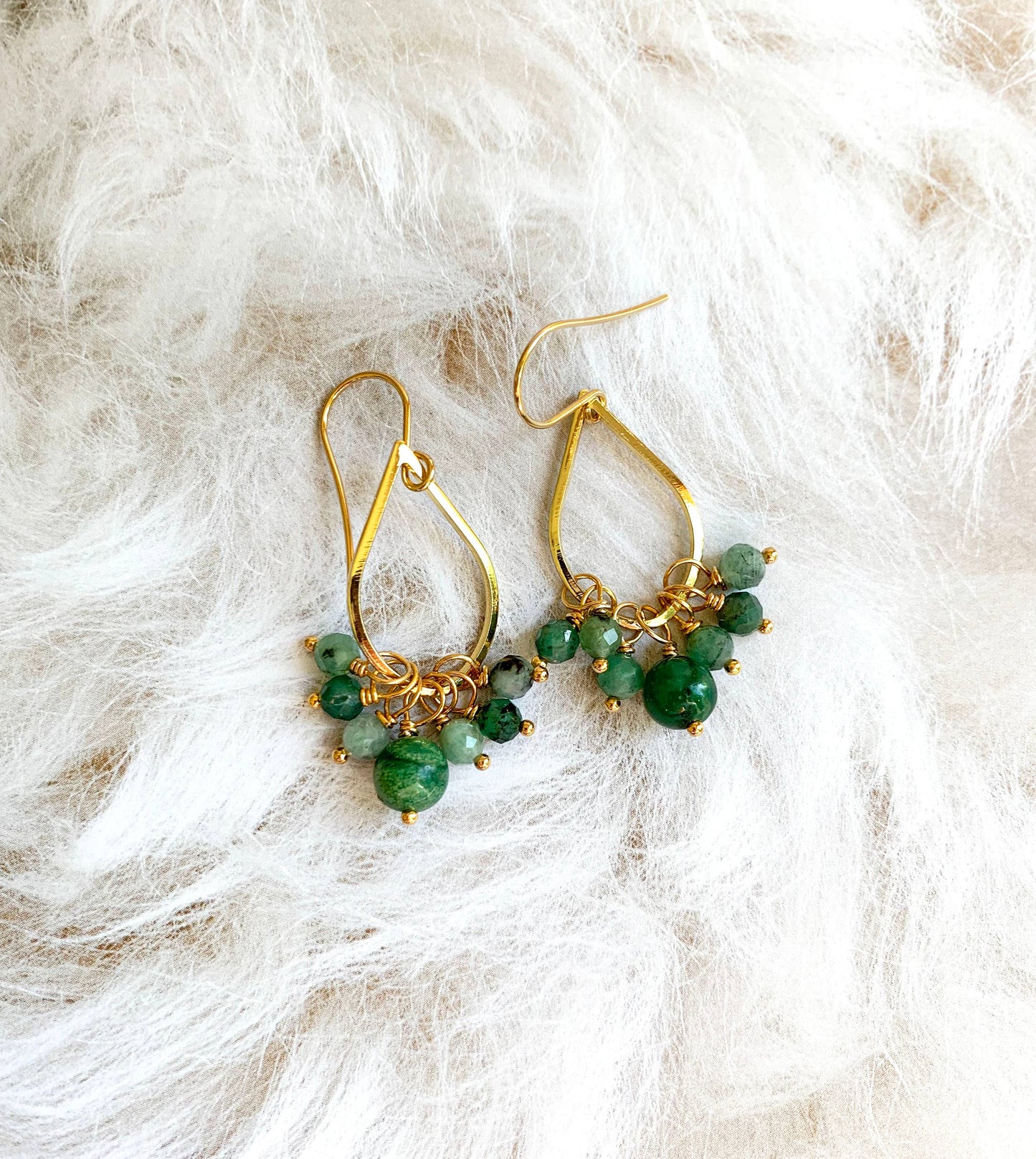 Jade + Emerald Teardrop Earrings