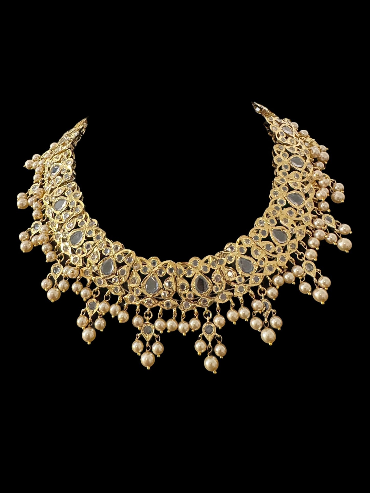 DNS197 Smitha necklace set in pearls (READY TO SHIP)