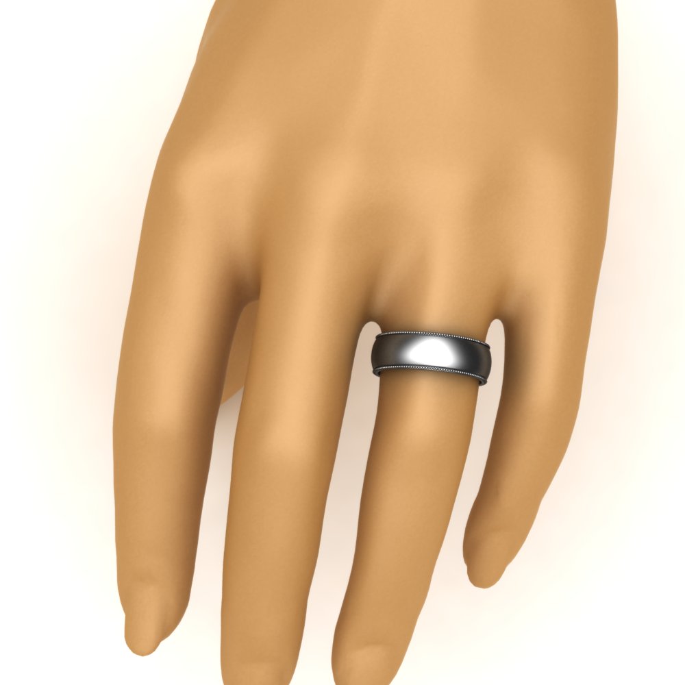 4 mm Milgrain Comfort Fit Mens Wedding Band