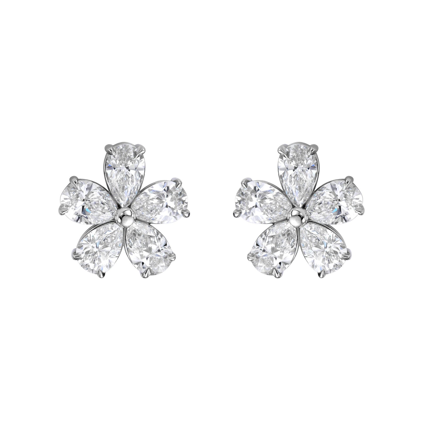 Pear Flower Cluster Earrings