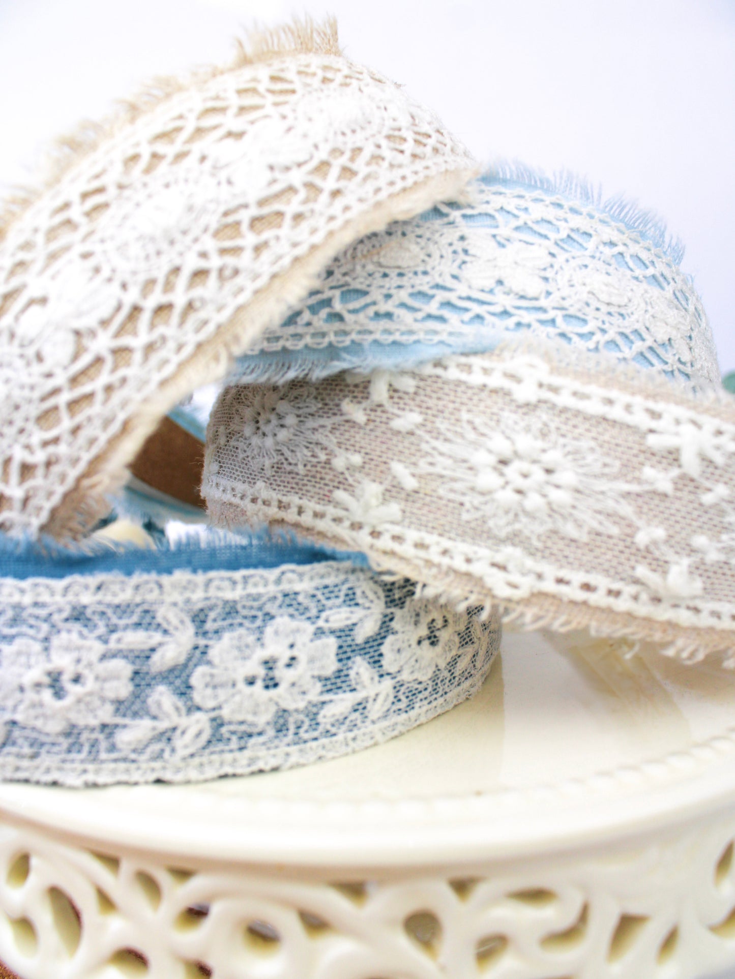 Clara Lace and Linen Headband