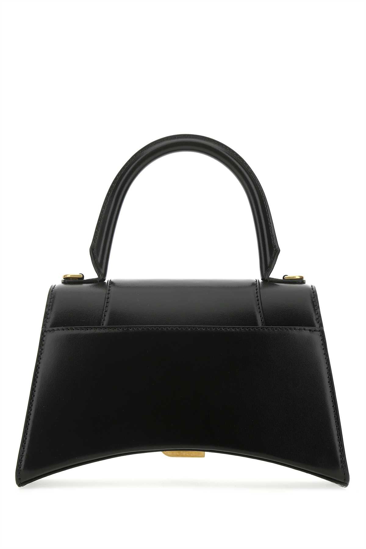 Balenciaga Women Black Leather Small Hourglass Handbag