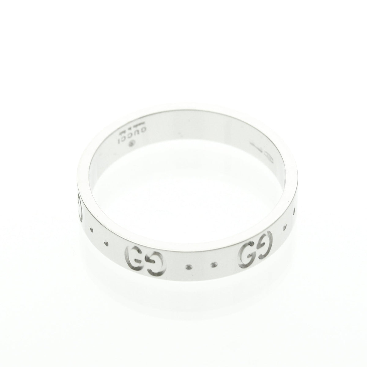 PRE-OWNED Gucci Icon · 18K White Gold Size 8.75