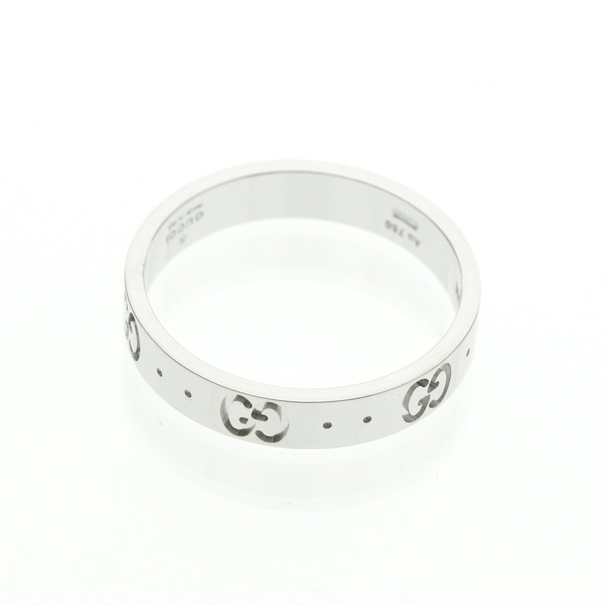 PRE-OWNED Gucci Icon · 18K White Gold Size 8.75