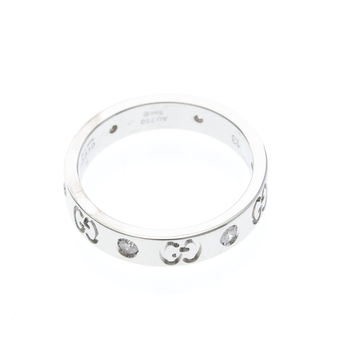 PRE-OWNED Gucci Icon · Diamond · 18K White Gold Size 6.5