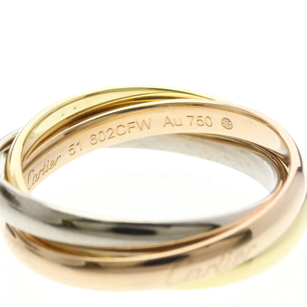 PRE-OWNED Cartier Trinity · Tri-Gold Size 5.75
