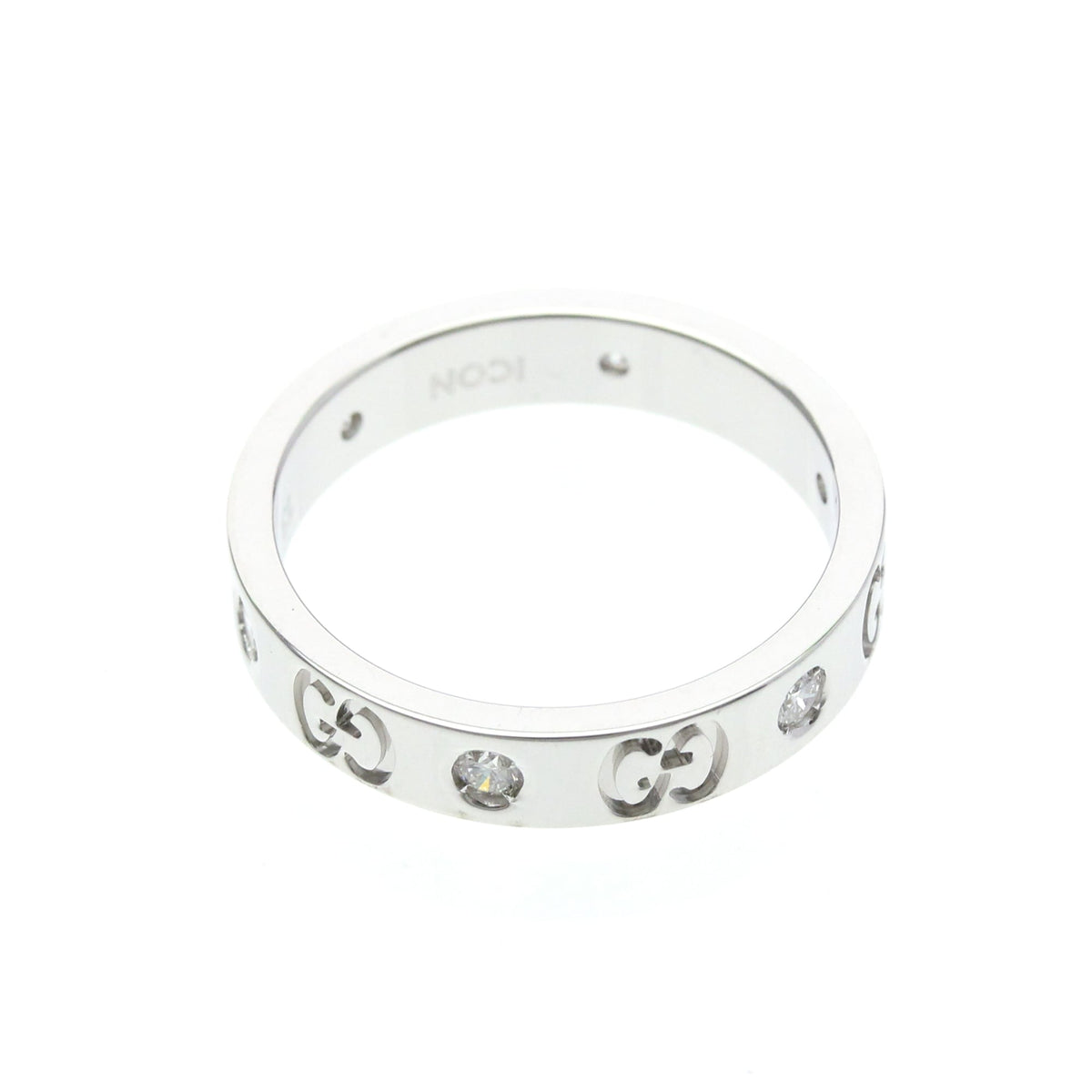 PRE-OWNED Gucci Icon · Diamond · 18K White Gold Size 6.5