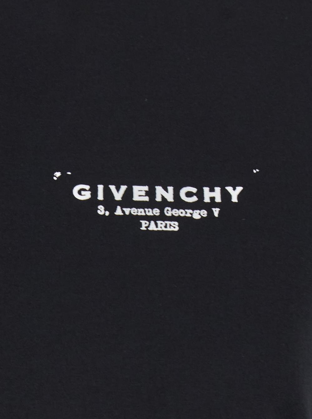 Givenchy Women Black Crewneck T-Shirt With Logo Lettering On Front And Rear In Cotton Woman