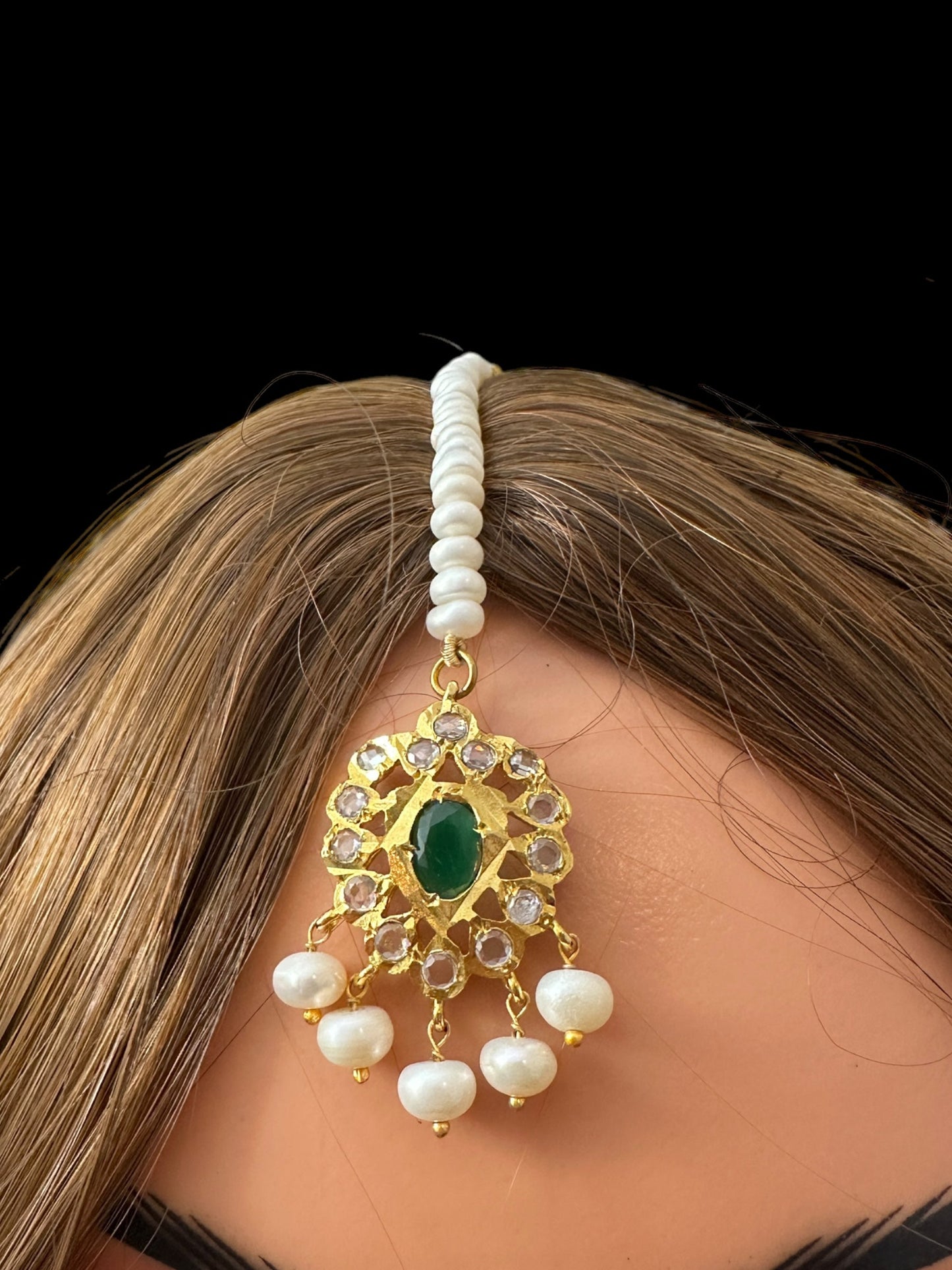 DJTK305 tika in fresh water pearls - Green ( READY TO SHIP )