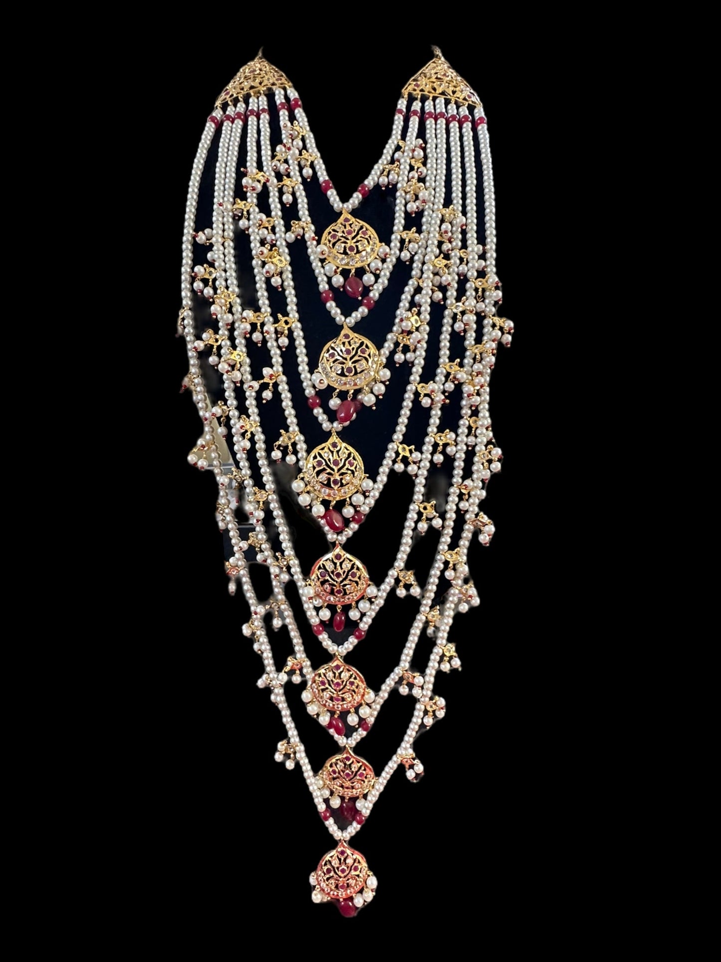 SAT87 Asmara Hyderabadi bridal satlada - ruby ( READY TO SHIP)
