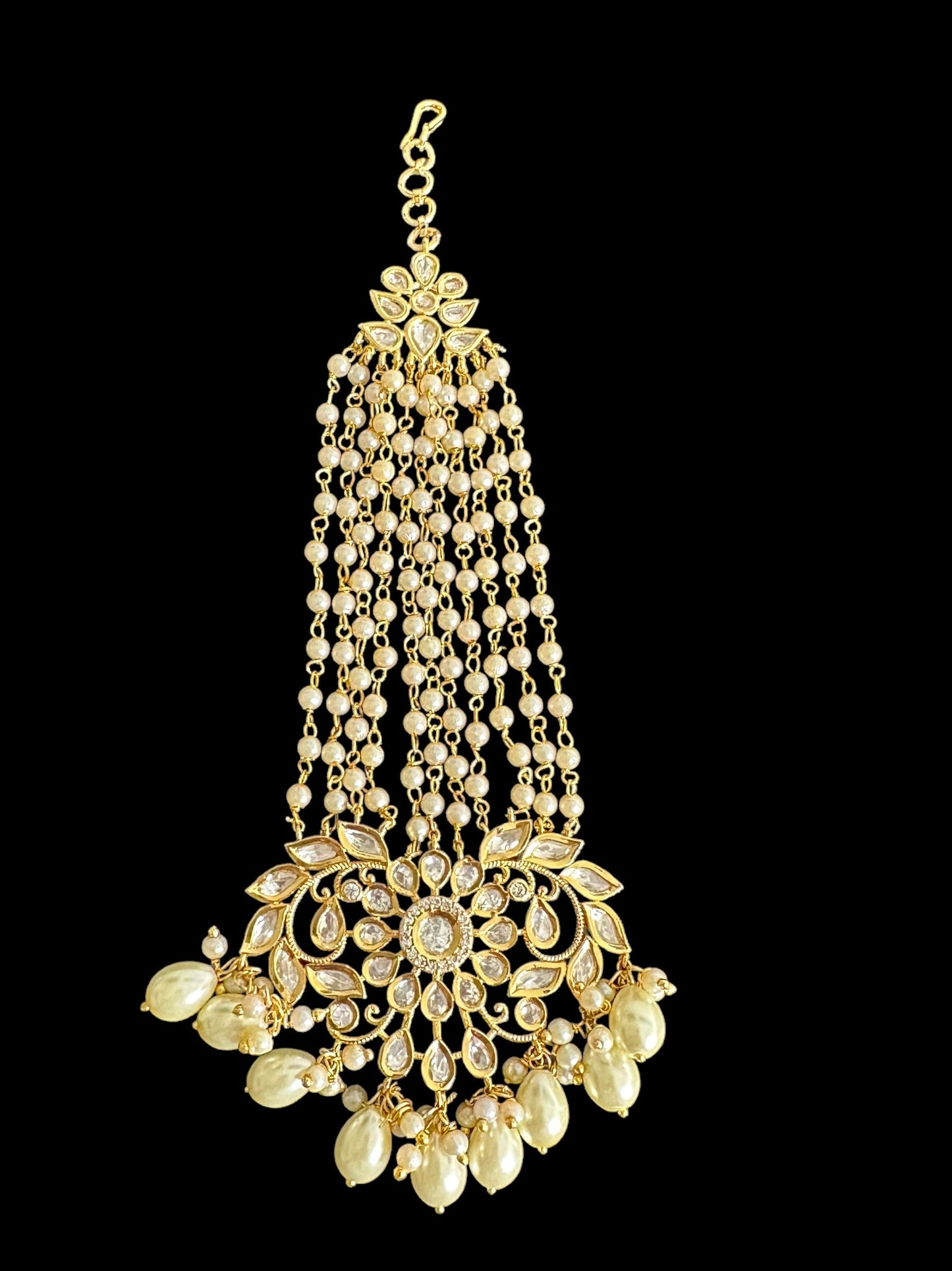 DJHR94 Gold plated high quality Polki jhoomar ( READY TO SHIP )