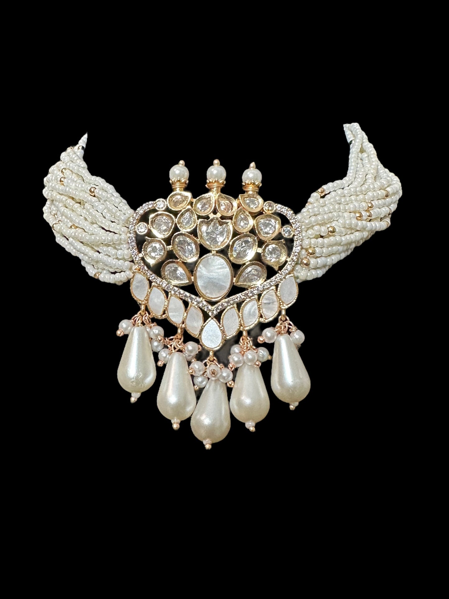 C503 Polki choker set -mother of pearls ( READY TO SHIP )