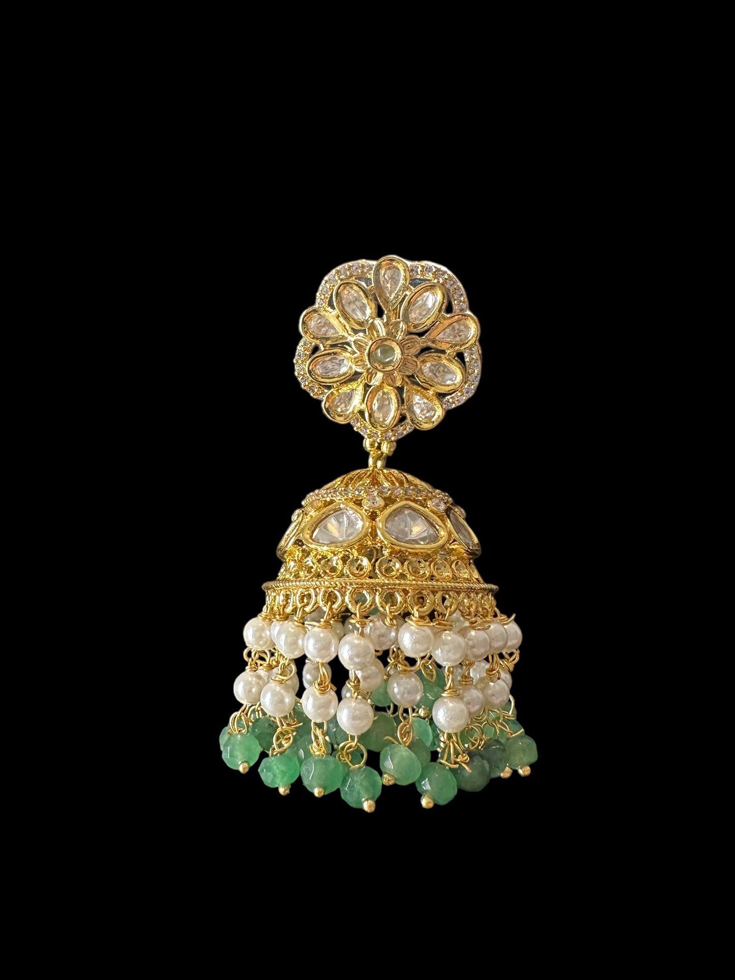 DER580 Mona polki jhumka - ( READY TO SHIP )