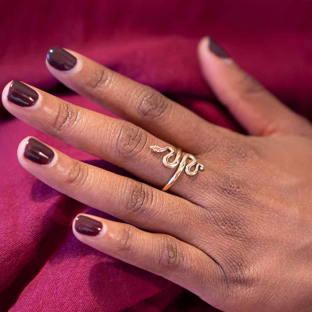 Adjustable Bronze Snake Ring – Ancient Symbolism & Mystical Charm