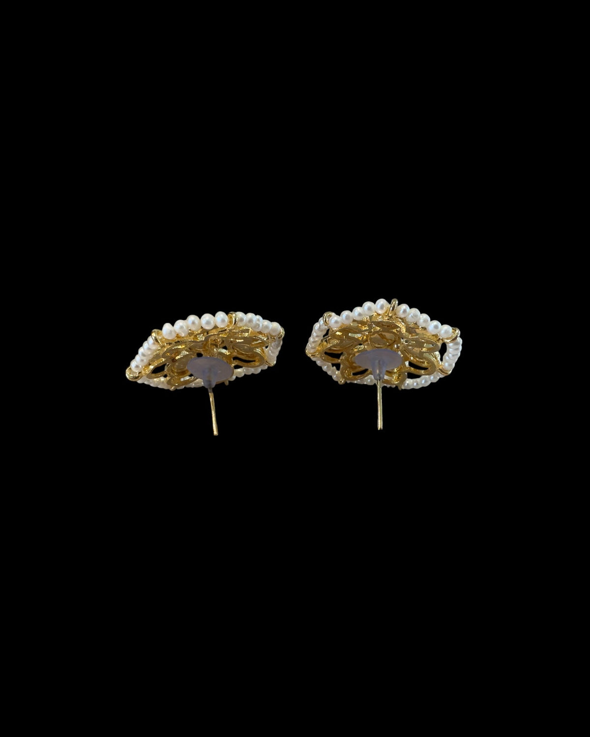 ET206 Gold plated studs in moissanite ( READY TO SHIP )