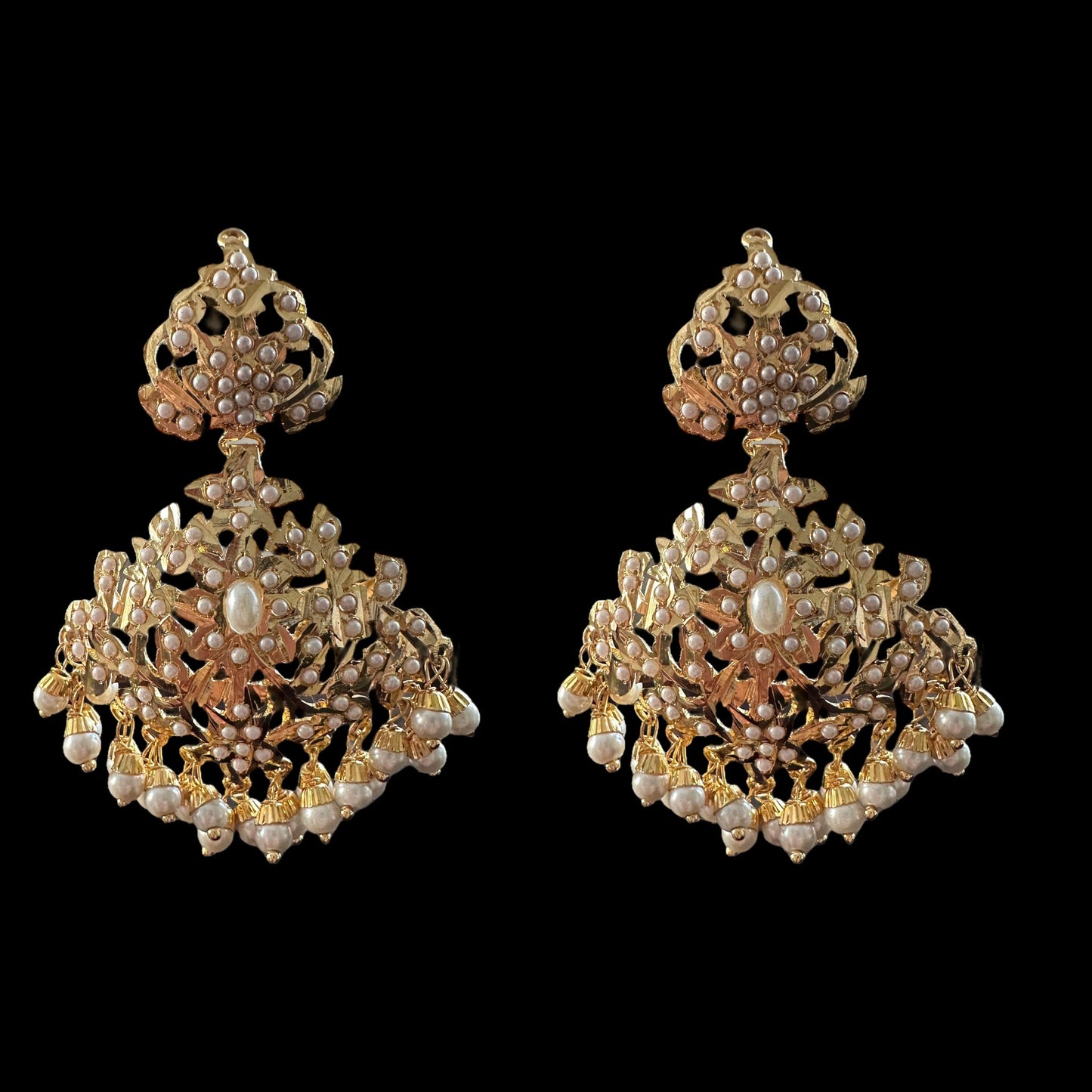 DER617 jadau earrings with pearls ( SHIPS IN 4 WEEKS )