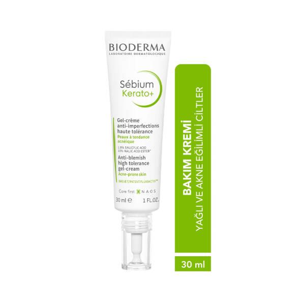 Bioderma Sebium Kerato+ Gel Cream for Oily and Acne-Prone Skin - Dermatologically Tested, Salicylic Acid Skincare