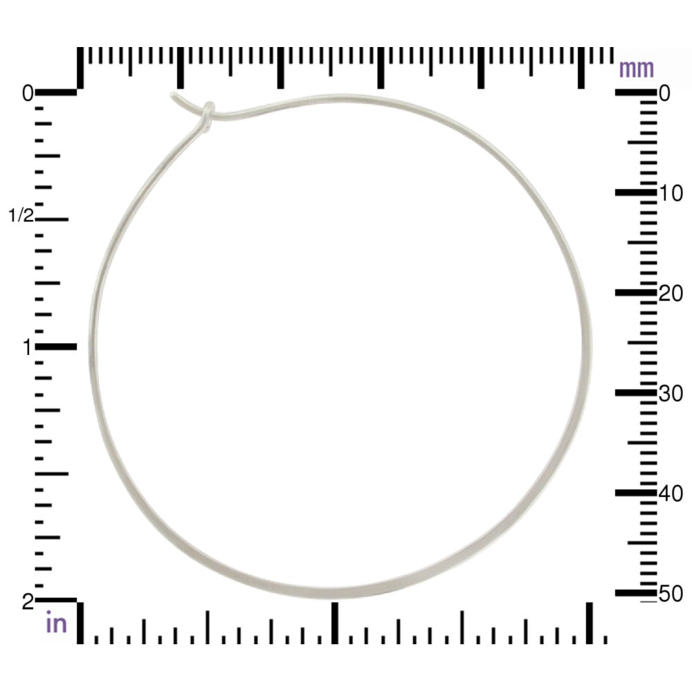 Sterling Silver Hammered Circle Hoop Earrings – Extra Large 50mm Statement Hoops