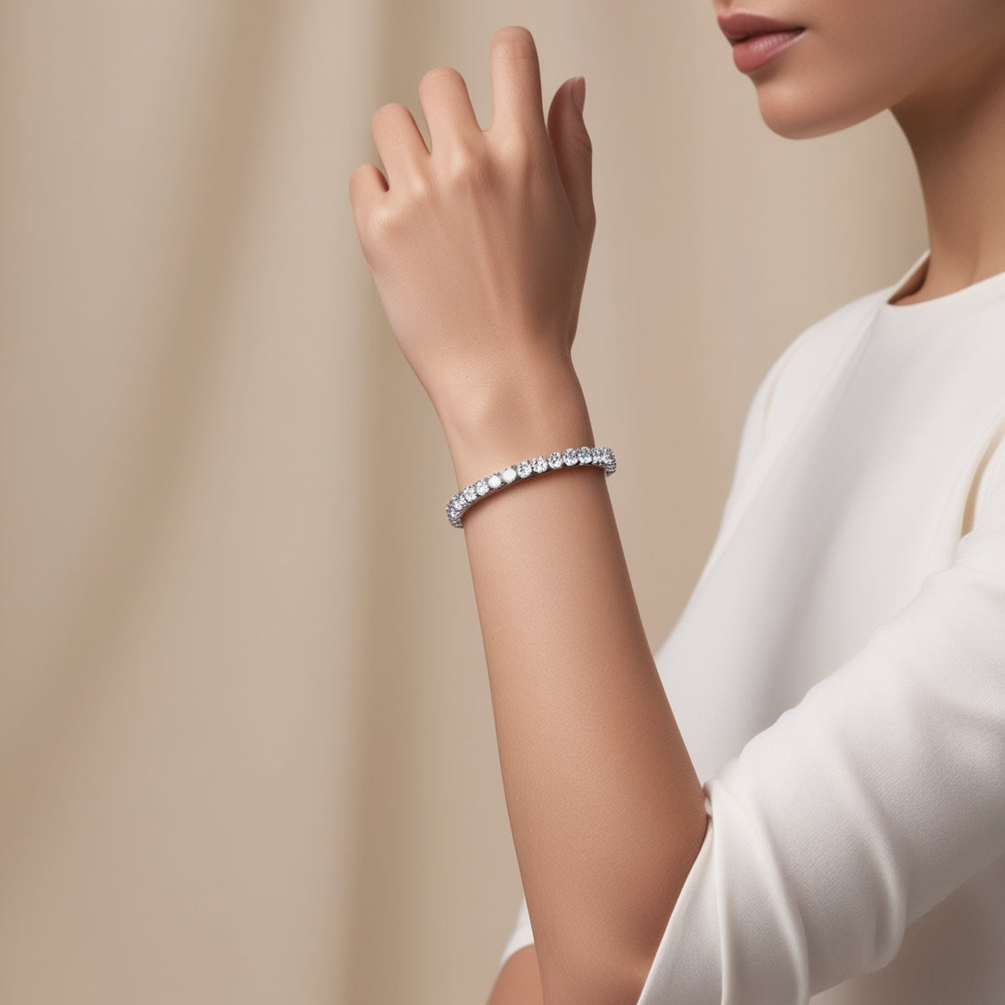 6.00 CTW AGI Certified Lab-Grown Diamond Tennis Bracelet in 14K Yellow or White Gold | G/VS Clarity