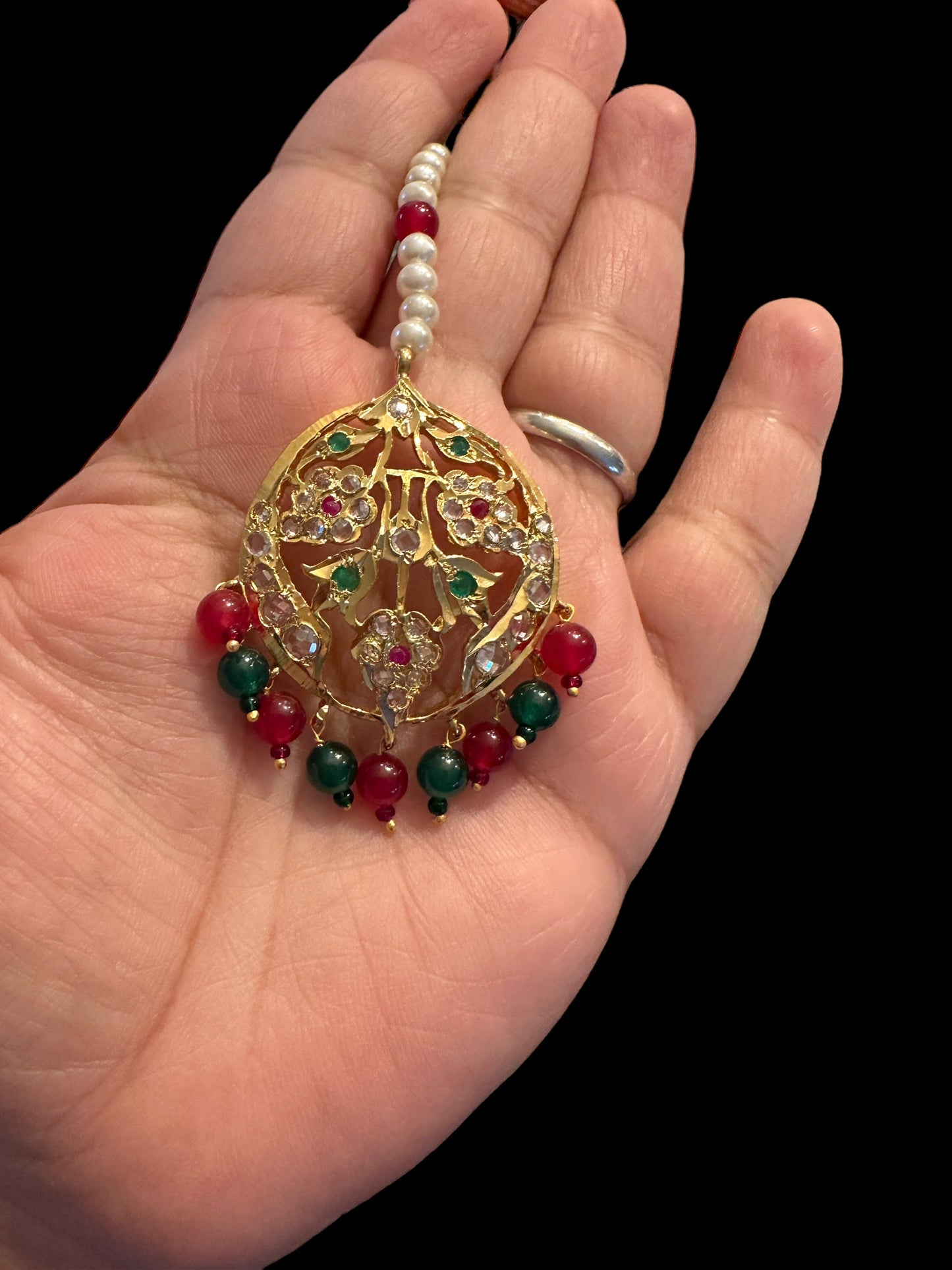 DJTK214 Sarah tika in red green (READY TO SHIP )