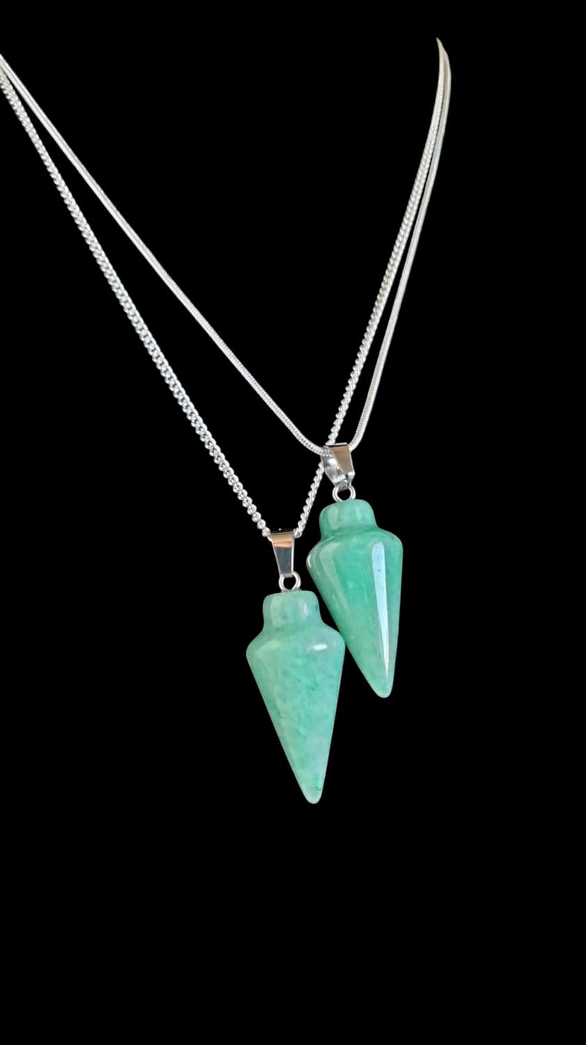 925 Silver Handmade Natural Gemstone Dowsing Pendulum or Pendulum Necklace: Multiple Stones Available