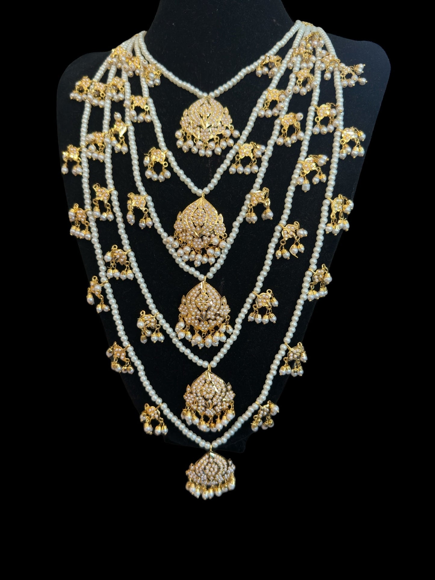 SAT95 Anya jadau multilayered / satlada in pearls ( READY TO SHIP )