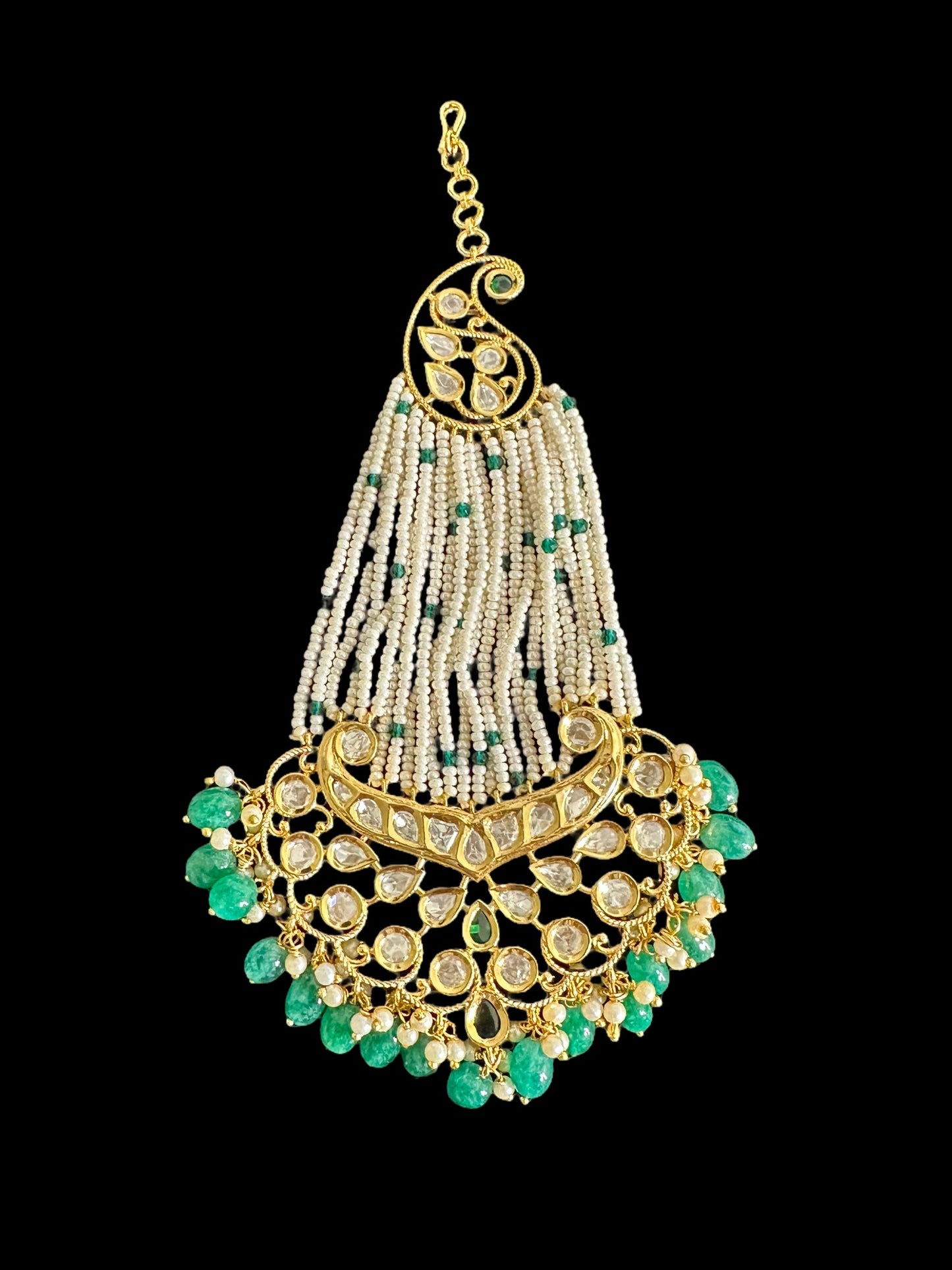 DJHR89 Gold plated high quality Polki jhoomar ( READY TO SHIP )