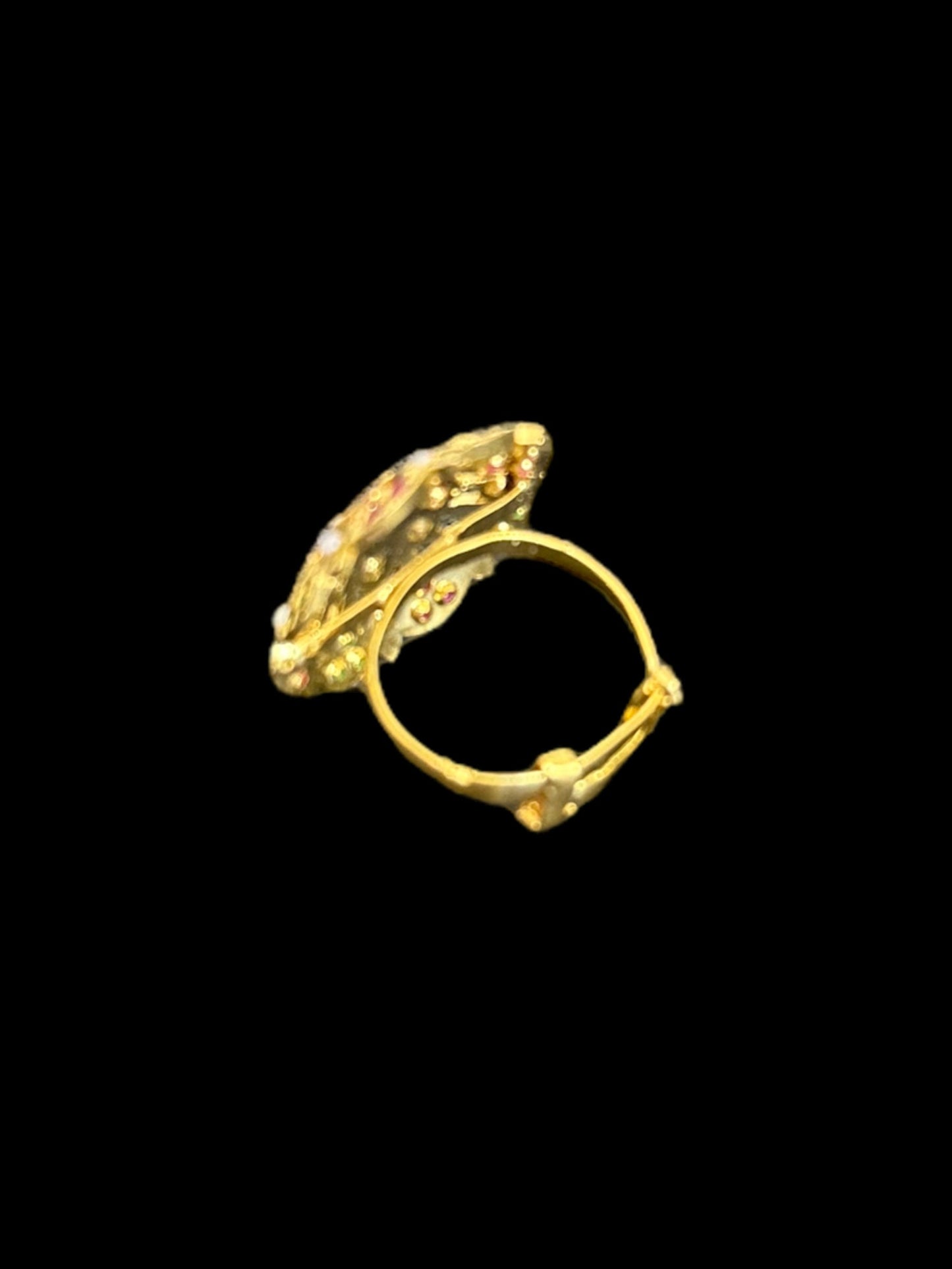 DJR107 Jadau ring - ruby emerald pearl ( READY TO SHIP )