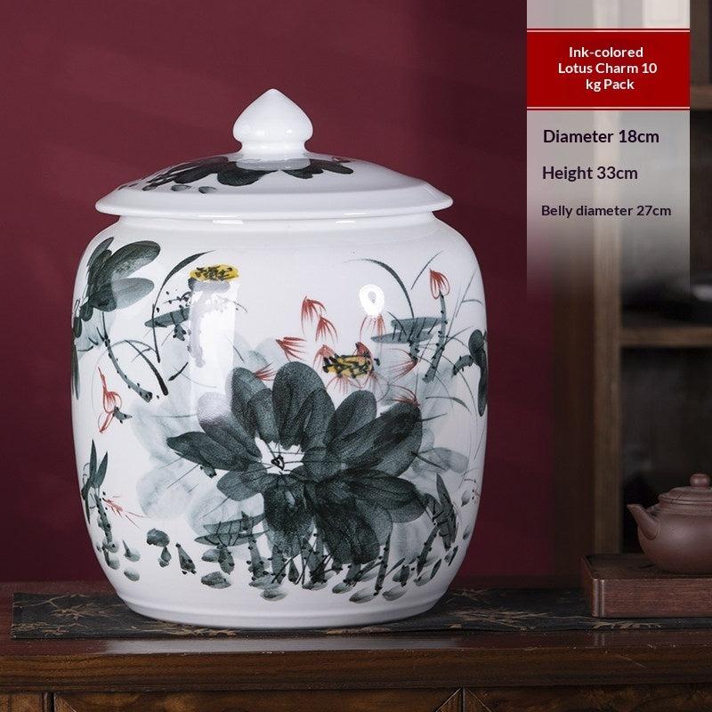 Thickened Airtight Ceramic Tea Canister – Sealed Moisture-Proof Kitchen Storage Jar