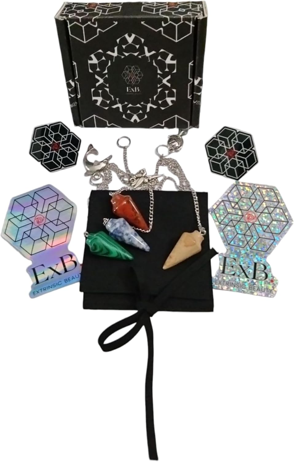 Natural Gemstone Smooth Conical Crystal Pendulum with Charm, Nickle Free Chain, Reiki Meditation Dowsing Tool (Rose Quartz)