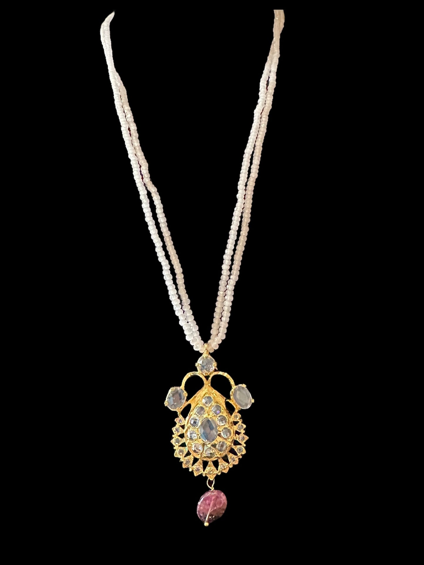 PS524 Jugni in rose quartz beads beads ( READY TO SHIP )