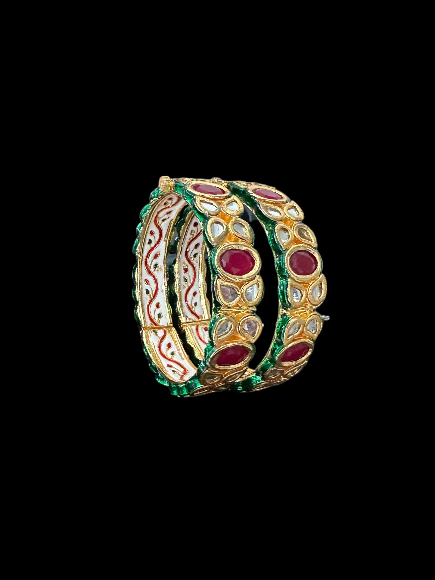 B178 Amelia kundan bangles in red / ruby ( READY TO SHIP )