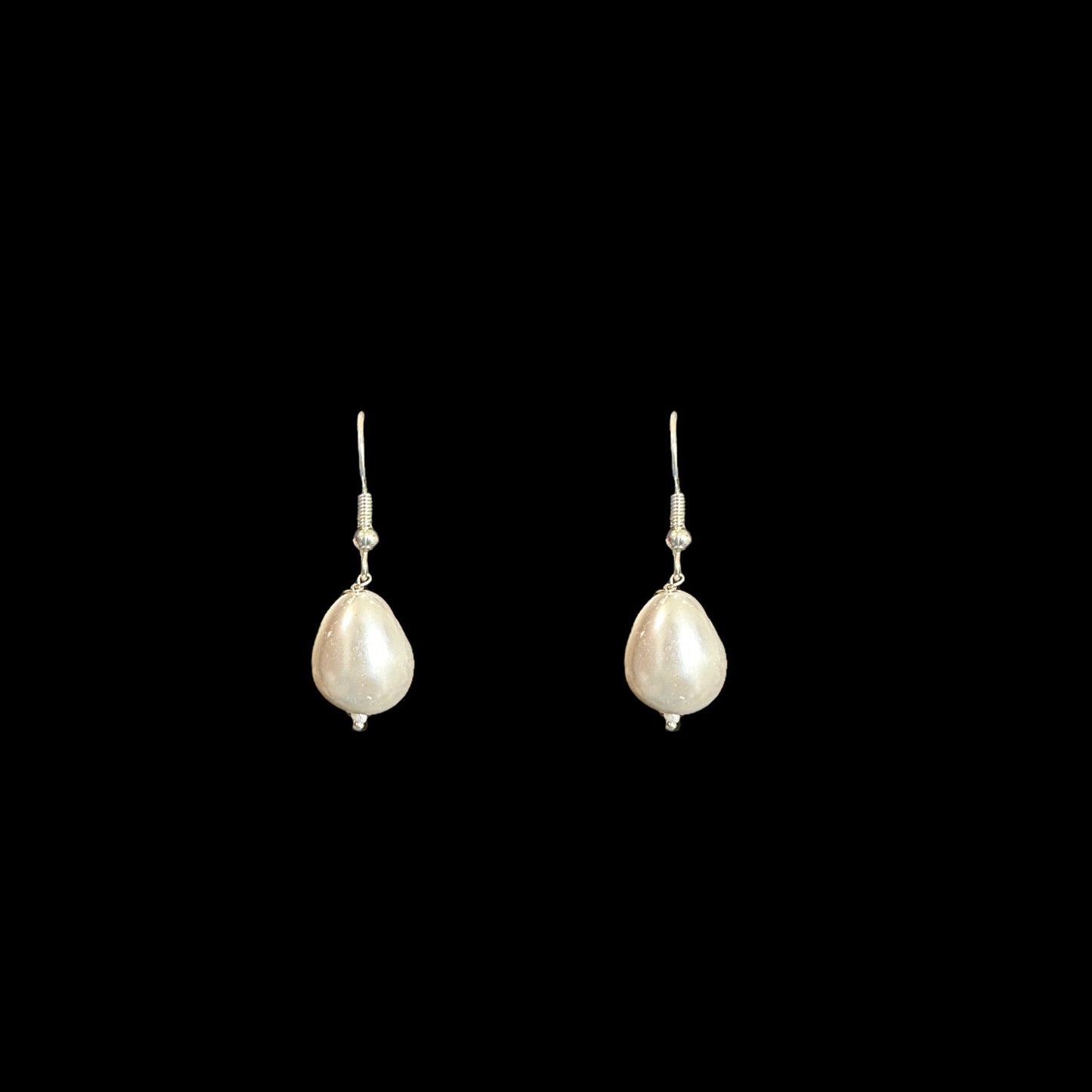 Silver plated cz necklace earrings in pearls ( READY TO SHIP )