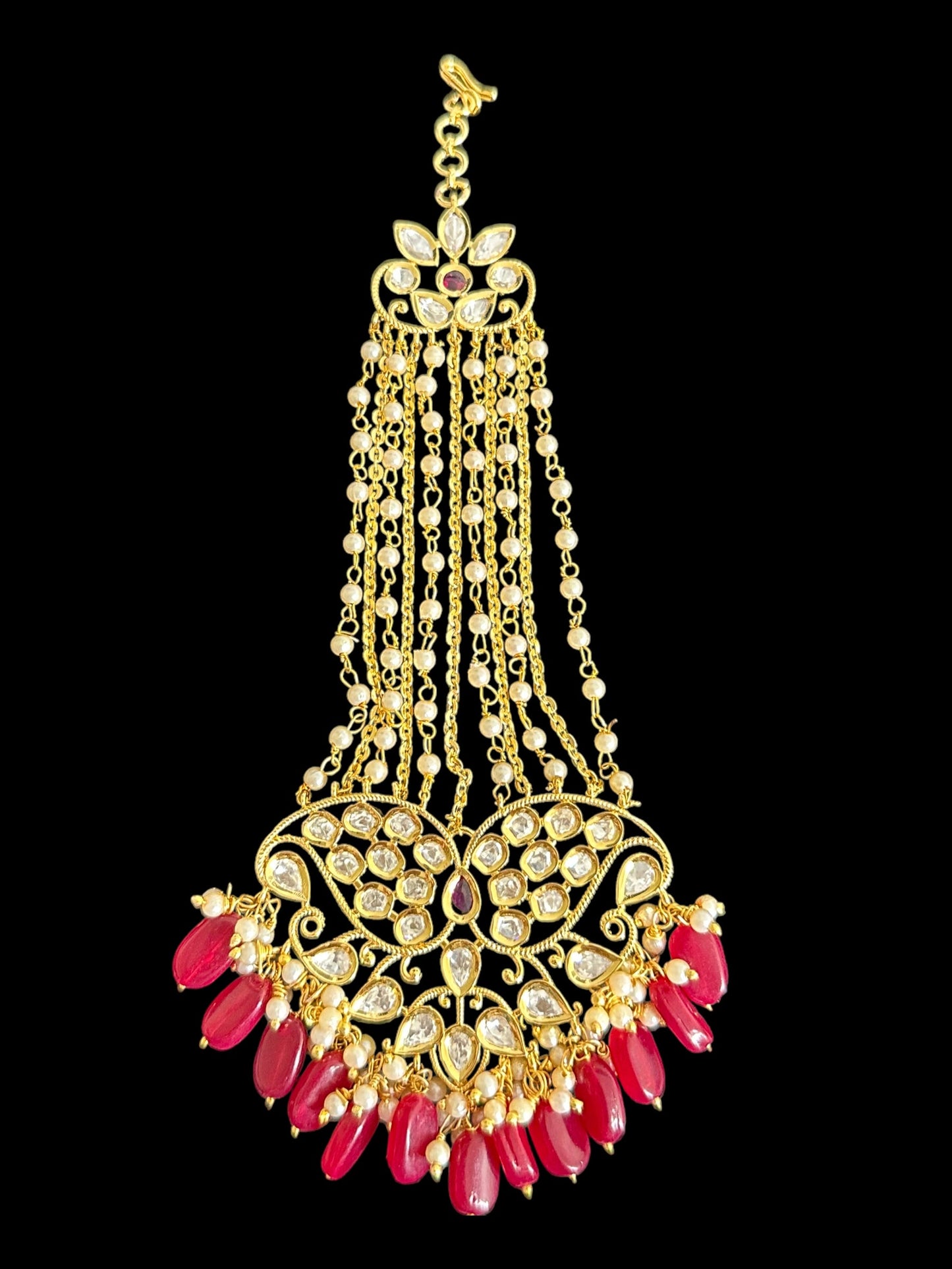 DJHR91 Gold plated high quality Polki jhoomar ( READY TO SHIP )