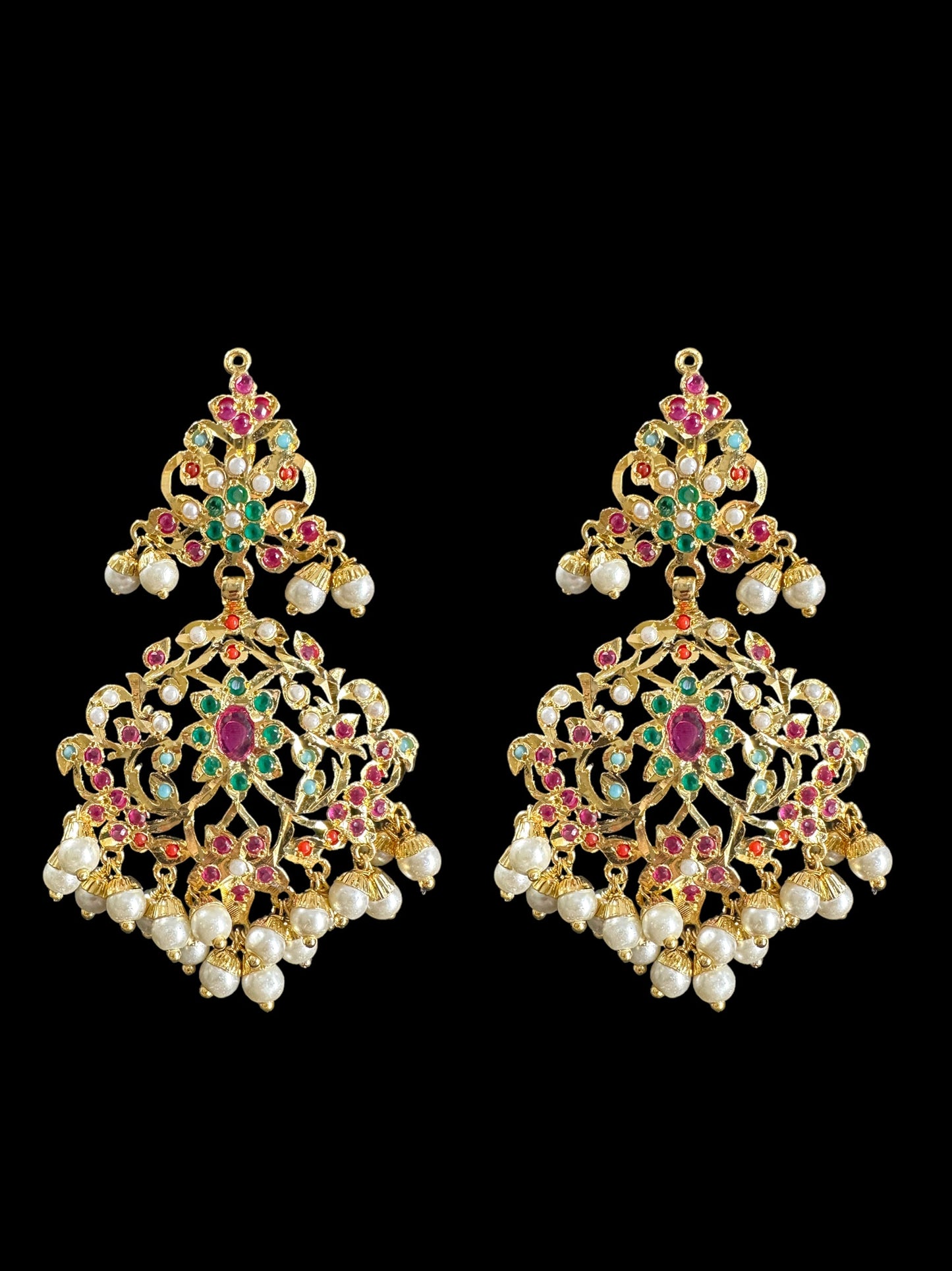 C319 Gold plated jadau choker in navratan ( READY TO SHIP )