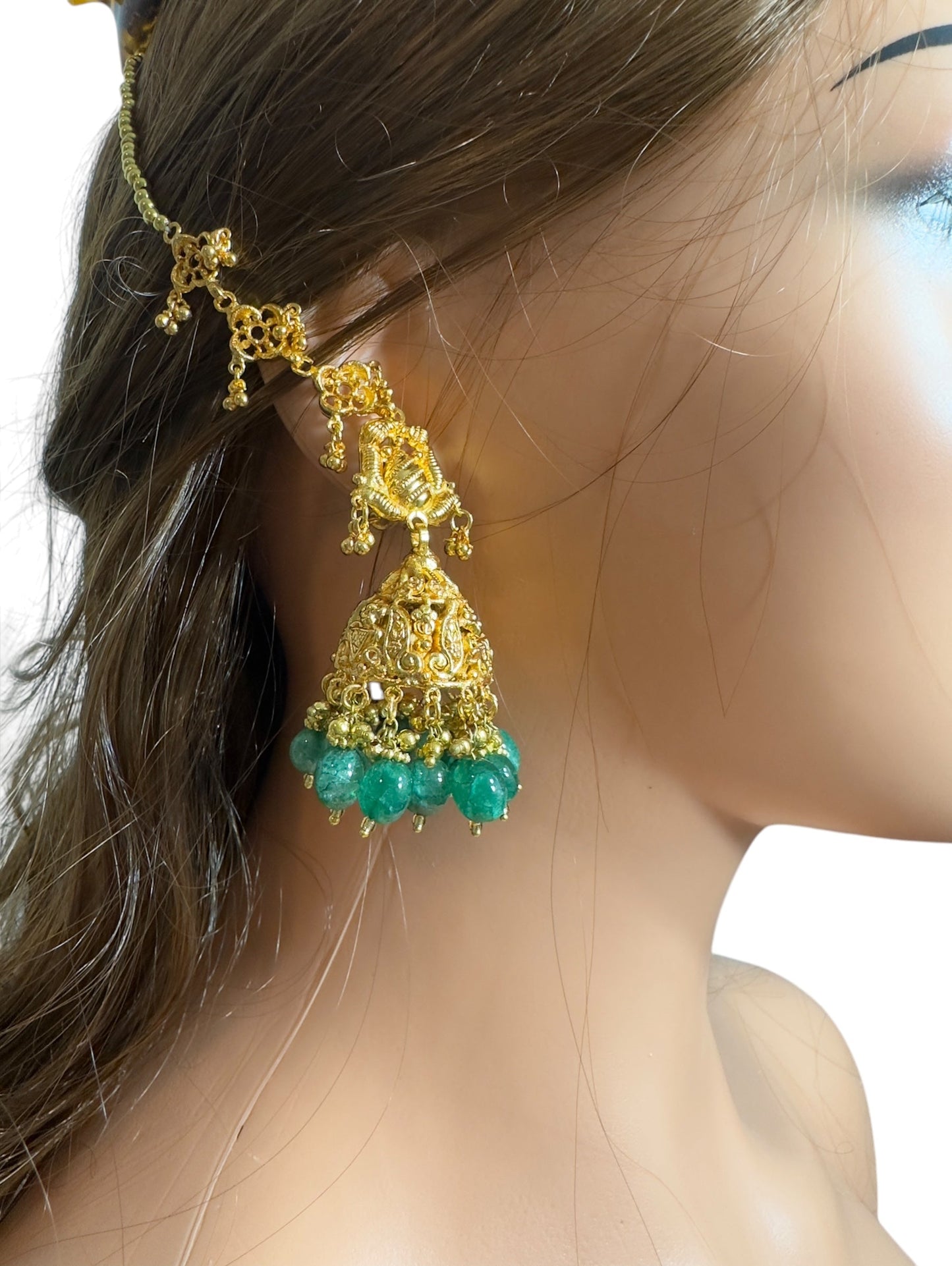 DER323 Sadhna Jhumk Earrings | Handcrafted gold plated earrings (Ready-to-Ship)