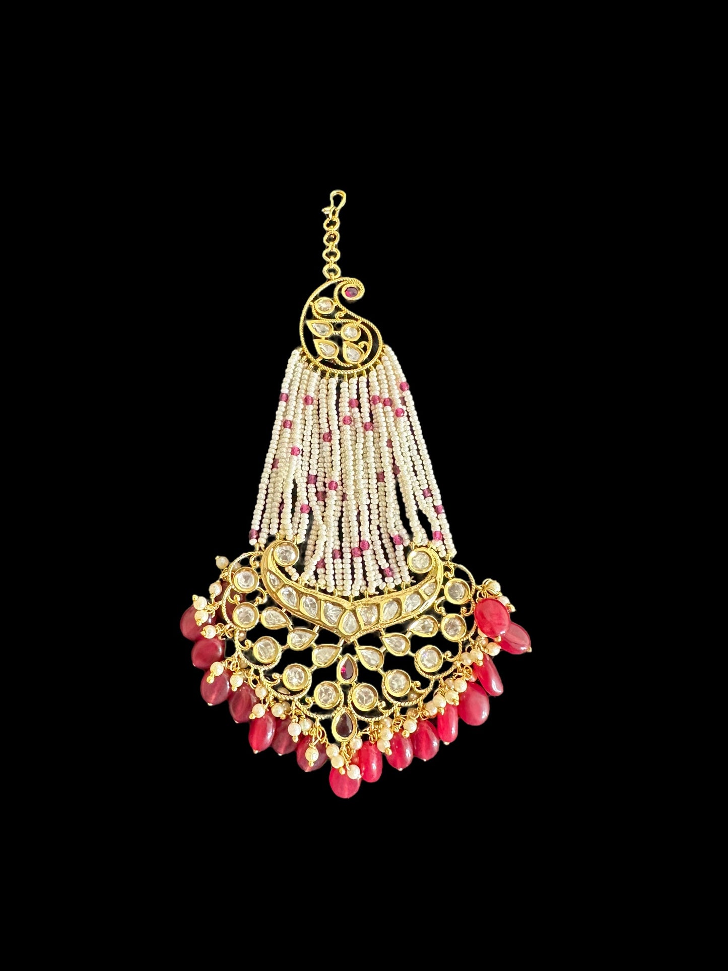 DJHR90 Gold plated high quality Polki jhoomar ( READY TO SHIP )
