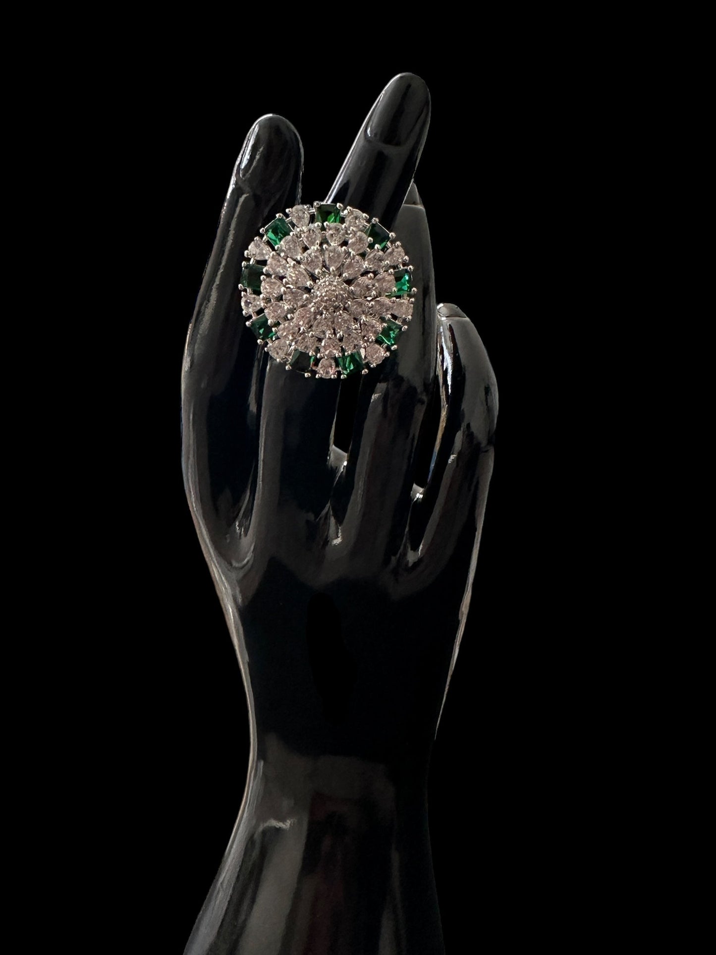 DJR140 Cz silver plated ring ( READY TO SHIP)