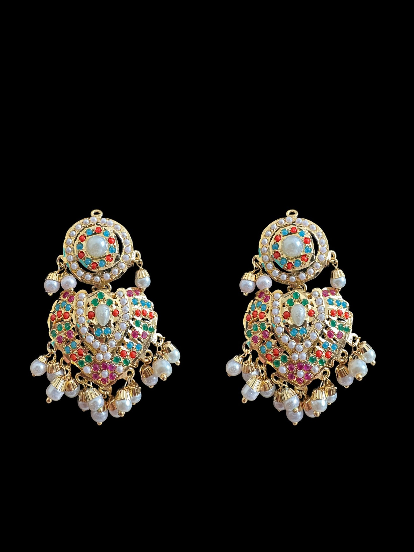 BR468 BAHAAR bridal set in Navratan and pearls ( SHIPS IN 3 WEEKS )