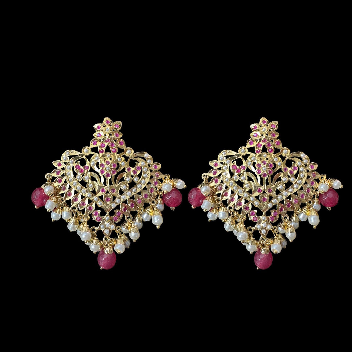 DJET55 Afreen ruby earrings tika ( READY TO SHIP )