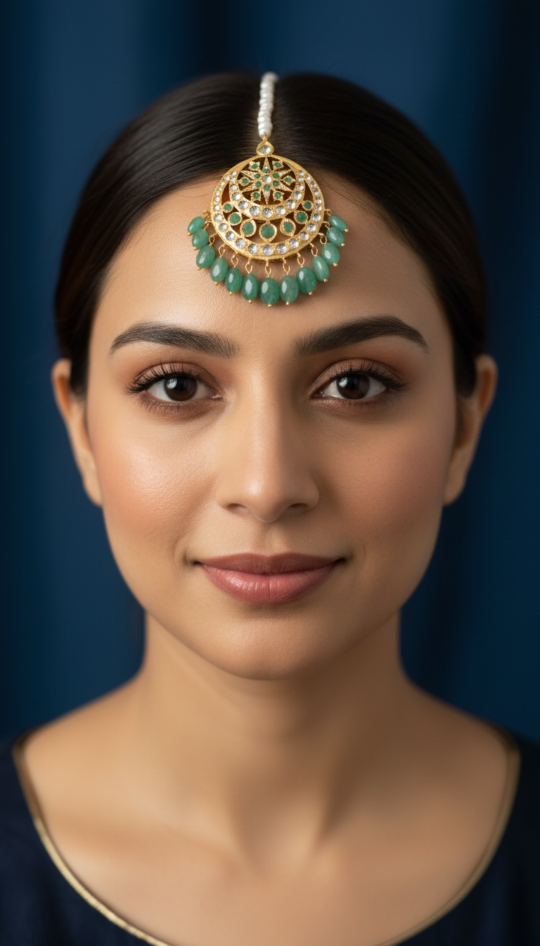 DJTK5 Isra tika in emeralds and real pearls ( READY TO SHIP )