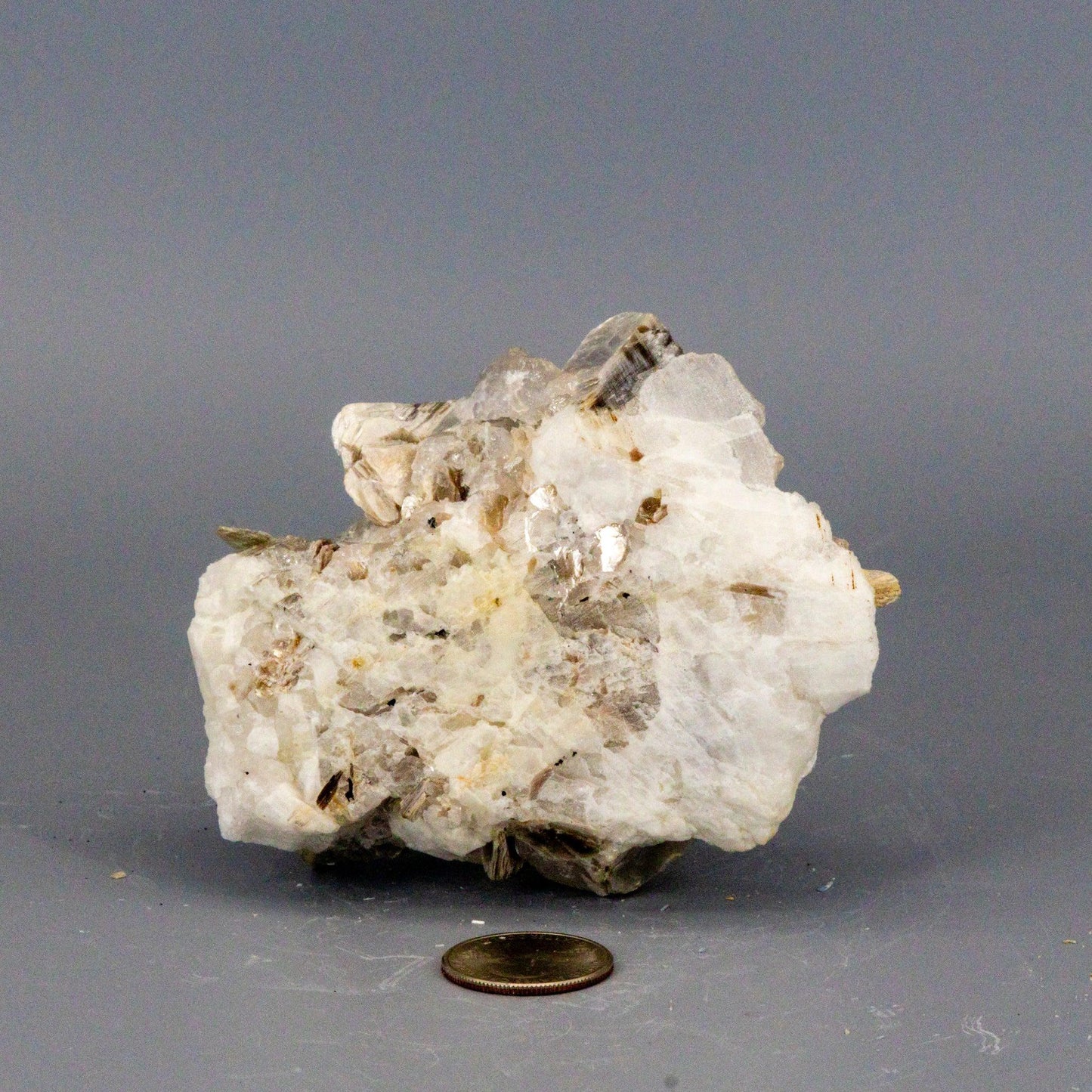 Amazing Clear Quartz Cluster with Book Muscovite (Mica) On Calcite "Rare AAAA+"