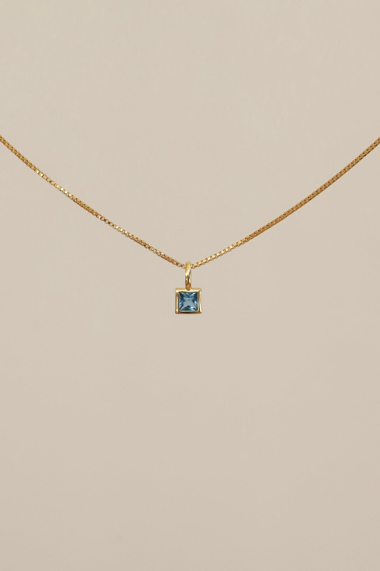 SQUARE BEZEL BIRTHSTONE CHARM