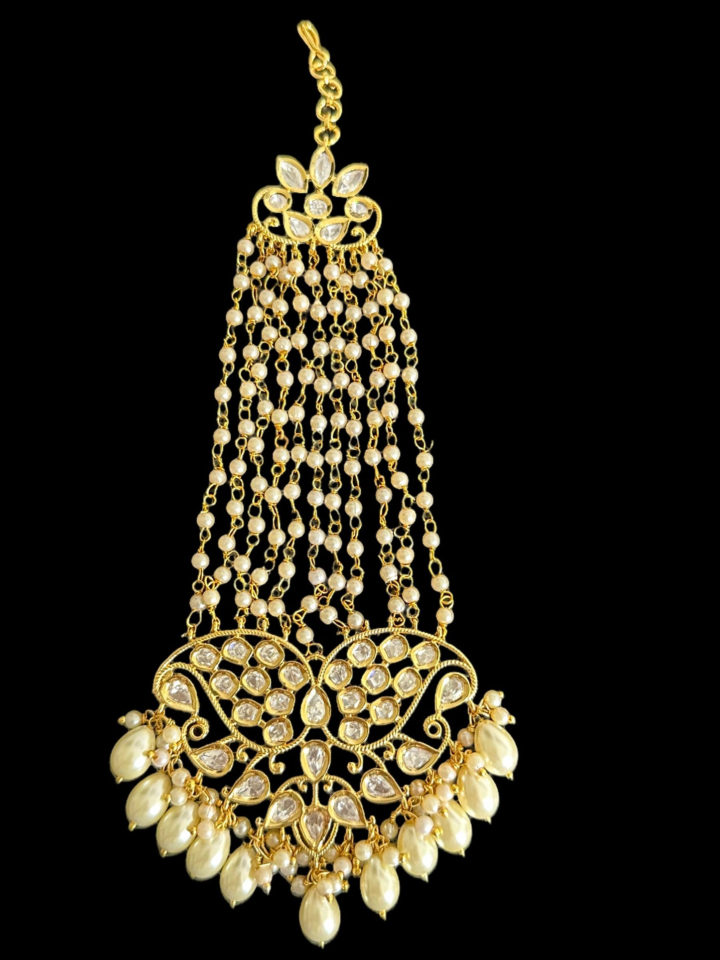 DJHR92 Gold plated high quality Polki jhoomar ( READY TO SHIP )