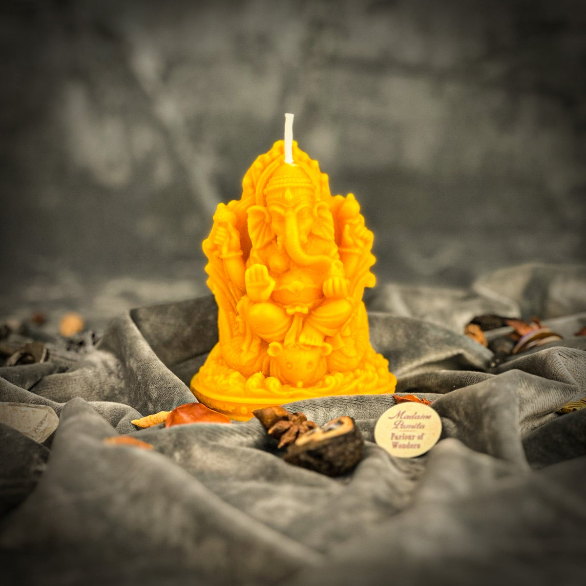 Beeswax Ganesha Spell Candle - Obstacle Removal & Success Magic