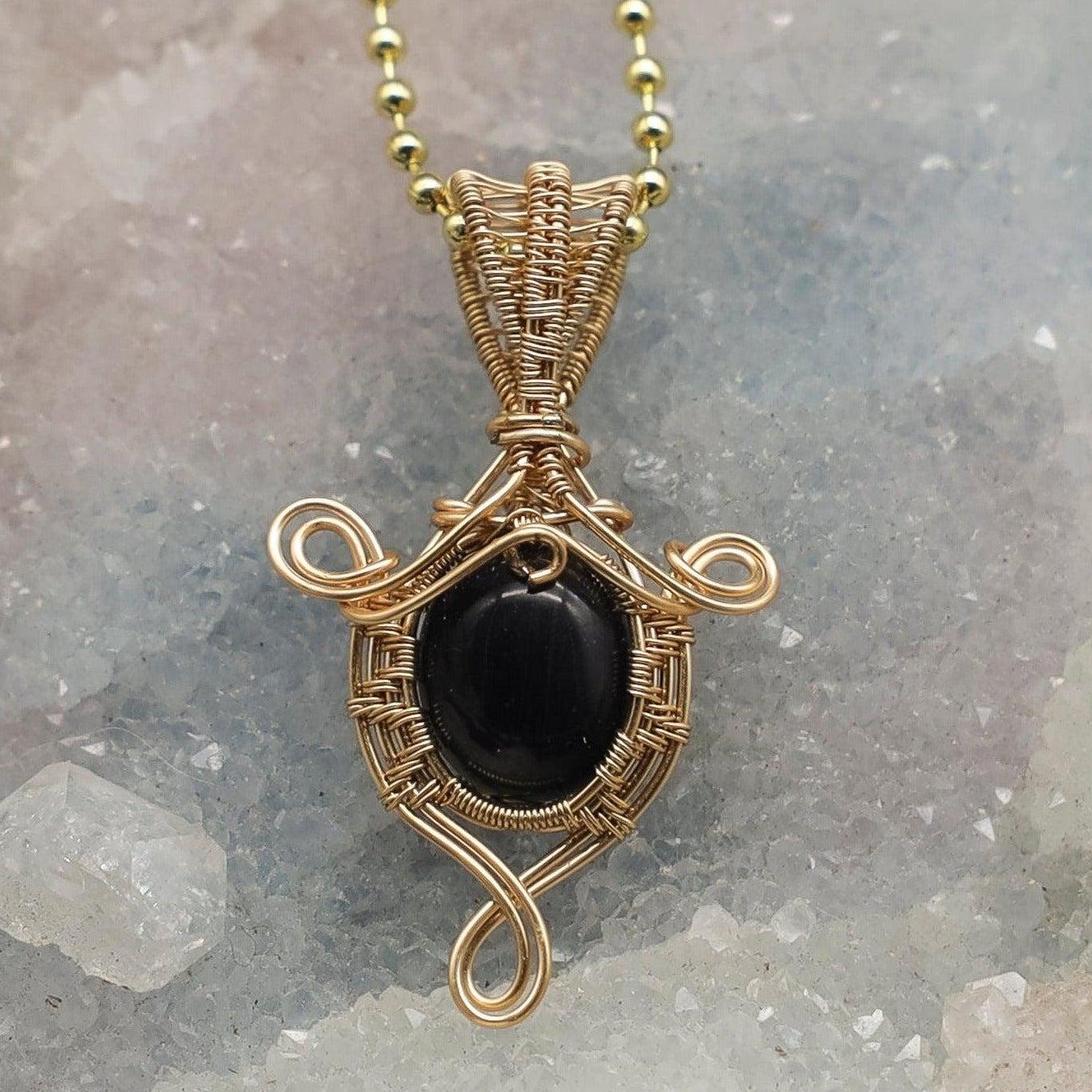 Blue Sandstone Wire Wrap Pendant 2 Inch