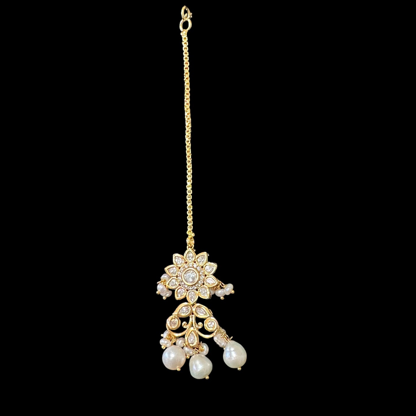 C318 sidra choker set with tika in fresh water pearls (SHIPS IN 1 WEEK )